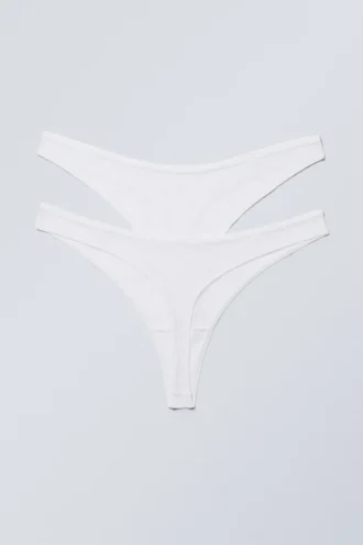 2er-Pack Ash Lace String – Weiß