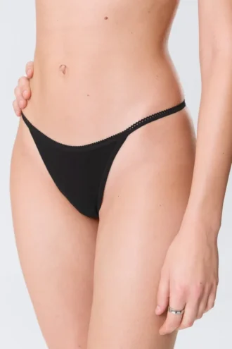 2er-Pack Baumwoll-Tangas – Schwarz & Weiß