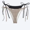2er-Pack Bikini-Höschen mit Bindebändern – Schwarz + Braun/Weiß gestreift 2er-Pack Bikini-Höschen mit Bindebändern – Schwarz + Braun/Weiß gestreift