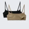 2er-Pack Bikini-Oberteile mit U-Ausschnitt – Schwarz & Beige 2er-Pack Bikini-Oberteile mit U-Ausschnitt – Schwarz & Beige