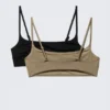 2er-Pack Bikini-Oberteile mit U-Ausschnitt – Schwarz & Beige 2er-Pack Bikini-Oberteile mit U-Ausschnitt – Schwarz & Beige