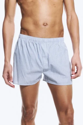 2er-Pack Boxershorts – Weiß, blaue Streifen