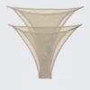2er-Pack brasilianische Slips aus Mesh – Beige 2er-Pack brasilianische Slips aus Mesh – Beige