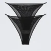 2er-Pack Brazilian-Slips aus Mesh – Schwarz 2er-Pack Brazilian-Slips aus Mesh – Schwarz