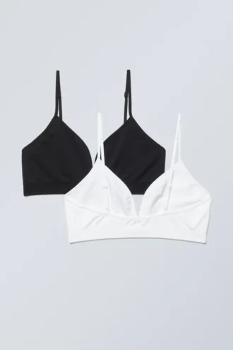 2er-Pack Cat Soft Triangle BH – Schwarz Weiß
