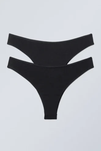 2er-Pack Cheeky Modal Brazilian Slips – Schwarz