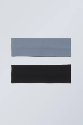 2er-Pack Emma-Stirnbänder – Schwarz & Grau