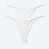 2er-Pack gerippte Tanga-Slips mit mittlerer Leibhöhe – Weiß 2er-Pack gerippte Tanga-Slips mit mittlerer Leibhöhe – Weiß