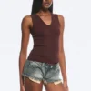 2er-Pack geripptes Tanktop mit V-Ausschnitt – Dunkelrot 2er-Pack geripptes Tanktop mit V-Ausschnitt – Dunkelrot