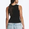 2er-Pack geripptes Tanktop mit V-Ausschnitt – Schwarz 2er-Pack geripptes Tanktop mit V-Ausschnitt – Schwarz