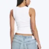 2er-Pack geripptes Tanktop mit V-Ausschnitt – Weiß 2er-Pack geripptes Tanktop mit V-Ausschnitt – Weiß