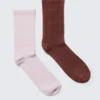 2er-Pack gewaschene Crew-Socken – Hellrosa/Rostrot 2er-Pack gewaschene Crew-Socken – Hellrosa/Rostrot