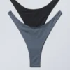2er-Pack Mini-Bikini-Höschen im brasilianischen Schnitt – Schwarz & Glänzendes Blau 2er-Pack Mini-Bikini-Höschen im brasilianischen Schnitt – Schwarz & Glänzendes Blau