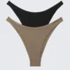 2er-Pack Mini-Bikini-Höschen im brasilianischen Schnitt – Schwarz & Mole 2er-Pack Mini-Bikini-Höschen im brasilianischen Schnitt – Schwarz & Mole