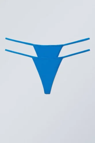 2er-Pack Minimal-Tangas – Hellblau