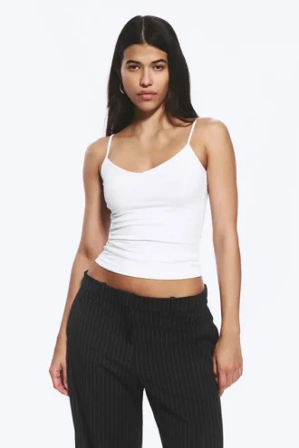 2er-Pack Slim-Fit-Baumwoll-Unterhemd mit V-Ausschnitt – Weiß