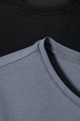 2er-Pack Slim-Fit-T-Shirts – Schwarz