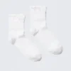 2er-Pack Socken aus Baumwollmischung mit Rüschenrand – Weiß 2er-Pack Socken aus Baumwollmischung mit Rüschenrand – Weiß