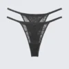 2er-Pack Tanga-Slips aus gewellter Spitze – Dunkelgrau 2er-Pack Tanga-Slips aus gewellter Spitze – Dunkelgrau