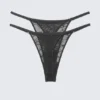 2er-Pack Tanga-Slips aus gewellter Spitze – Dunkelgrau 2er-Pack Tanga-Slips aus gewellter Spitze – Dunkelgrau