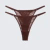 2er-Pack Tanga-Slips aus gewellter Spitze – Dunkelrot 2er-Pack Tanga-Slips aus gewellter Spitze – Dunkelrot