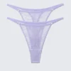 2er-Pack Tanga-Slips aus gewellter Spitze – Helllila 2er-Pack Tanga-Slips aus gewellter Spitze – Helllila
