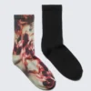 2er-Pack Tie-Dye-Socken – Rot Tie-Dye & Schwarz 2er-Pack Tie-Dye-Socken – Rot Tie-Dye & Schwarz
