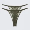 2er-Pack transparente Spitzen-Tangas – Dunkelkhaki-Grün 2er-Pack transparente Spitzen-Tangas – Dunkelkhaki-Grün