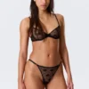 2er-Pack transparente Spitzen-Tangas – Schwarz 2er-Pack transparente Spitzen-Tangas – Schwarz