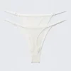 2er-Pack transparente Spitzen-Tangas – Weiß 2er-Pack transparente Spitzen-Tangas – Weiß