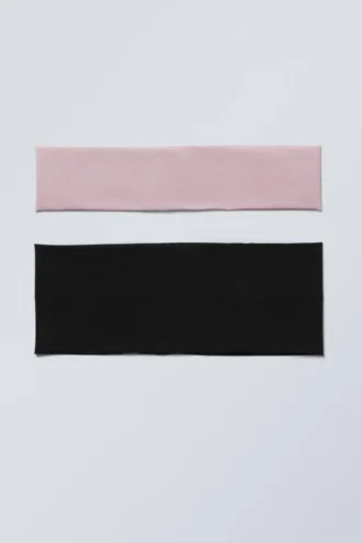 2er-Pack transparente Stirnbänder – Rosa & Schwarz