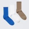 3er-Pack einfarbige Crew-Socken – Blau/Weiß/Beige 3er-Pack einfarbige Crew-Socken – Blau/Weiß/Beige