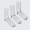 3er-Pack gerippte Crew-Socken – Grau meliert 3er-Pack gerippte Crew-Socken – Grau meliert