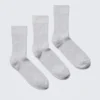 3er-Pack gerippte Crew-Socken – Hellgrau 3er-Pack gerippte Crew-Socken – Hellgrau
