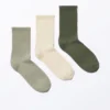 3er-Pack gerippte Socken – Hellgrün/Beige/Dunkelgrün 3er-Pack gerippte Socken – Hellgrün/Beige/Dunkelgrün