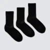 3er-Pack gerippte Sport-Socken – Schwarz