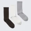 3er-Pack gerippte Sport-Socken – Schwarz/Weiß/Grau 3er-Pack gerippte Sport-Socken – Schwarz/Weiß/Grau