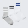 3er-Pack gestreifte Sportsocken – Grau/Weiß – Mehrfarbige Streifen