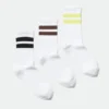 3er-Pack gestreifte Sportsocken – Weiß mit Streifen 3er-Pack gestreifte Sportsocken – Weiß mit Streifen