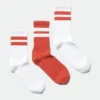 3er-Pack gestreifte Sportsocken – Weiß & Orange 3er-Pack gestreifte Sportsocken – Weiß & Orange