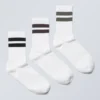 3er-Pack gestreifte Sportsocken – Weiß – Schwarz/Braun/Grün 3er-Pack gestreifte Sportsocken – Weiß – Schwarz/Braun/Grün