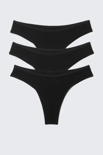 3er-Pack Inez Brazilian Cotton Slips – Schwarz