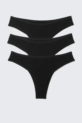 3er-Pack Inez Brazilian Cotton Slips – Schwarz