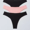 3er-Pack Inez Brazilian Cotton Slips – Schwarz & Hellrosa 3er-Pack Inez Brazilian Cotton Slips – Schwarz & Hellrosa