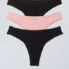 3er-Pack Inez Brazilian Cotton Slips – Schwarz & Hellrosa 3er-Pack Inez Brazilian Cotton Slips – Schwarz & Hellrosa