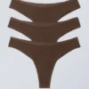 3er-Pack Inez Brazilian-Slips aus Baumwolle – Dunkelbraun 3er-Pack Inez Brazilian-Slips aus Baumwolle – Dunkelbraun