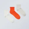 3er-Pack kurze Socken mit Rüschenrand – Orangefarbene Akzente 3er-Pack kurze Socken mit Rüschenrand – Orangefarbene Akzente