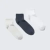 3er-Pack Low-Sport-Socken – Weiß/Grau/Marineblau 3er-Pack Low-Sport-Socken – Weiß/Grau/Marineblau