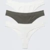3er-Pack nahtlose Tangas – Weiß/Khaki-Grün 3er-Pack nahtlose Tangas – Weiß/Khaki-Grün