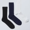 3er-Pack Rippensocken – Schwarz/Blau/Grau
